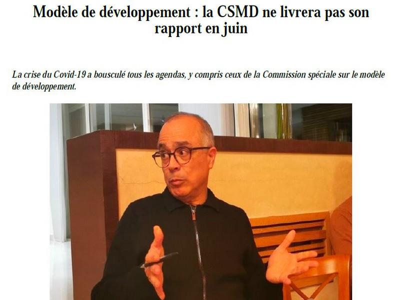 Modèle de développement la CSMD ne livrera pas son rapport en juin