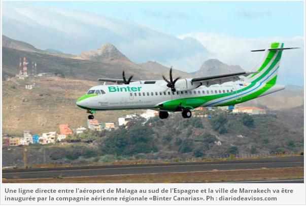 Transport aérien «Binter Canarias» lie Malaga à Marrakech -