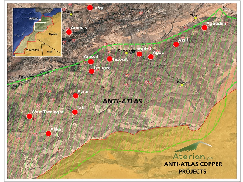 Aterian Confirme le Potentiel du Projet Cuivre-Or d’Azrar au Maroc avec des Découvertes Prometteuses