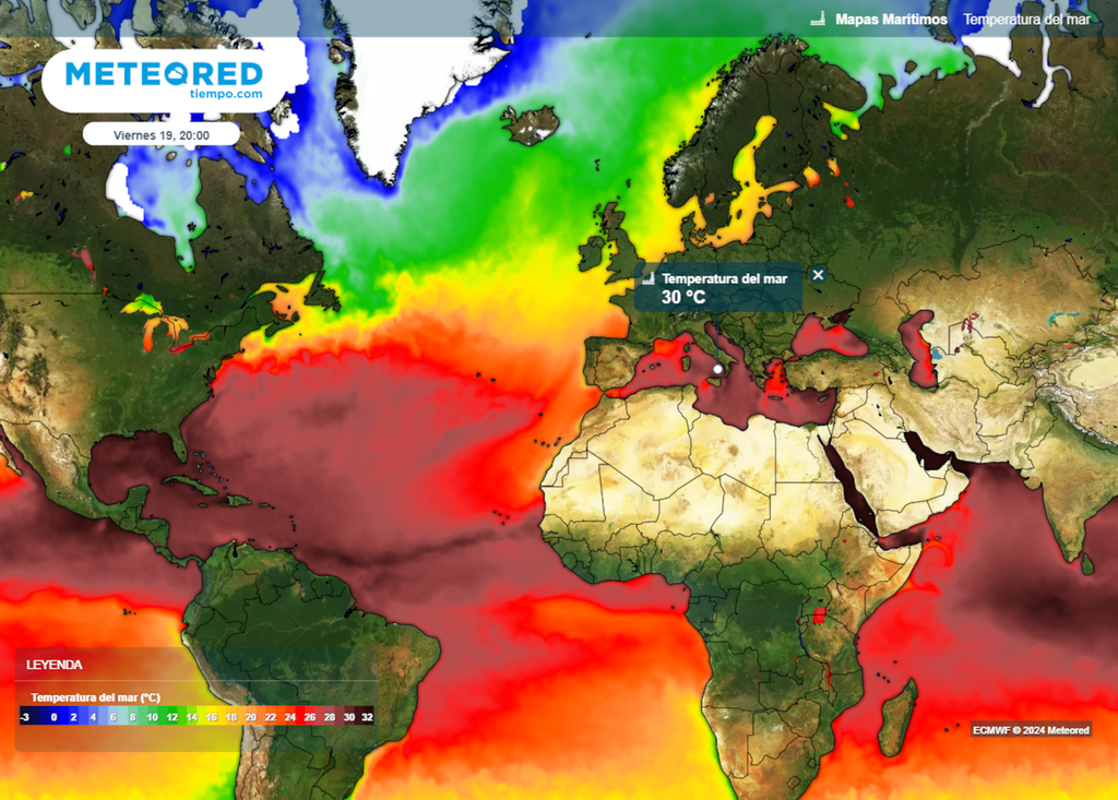Un anneau de températures extrêmes s'étend à travers les mers et océans du monde et atteint les latitudes de l'Espagne !