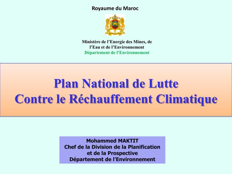 Plan National de Lutte Contre le Réchauffement Climatique