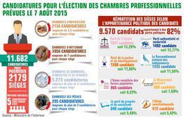 Elections professionnelles du 7 août 11.682 candidats pour 2.179 sièges à pourvoir