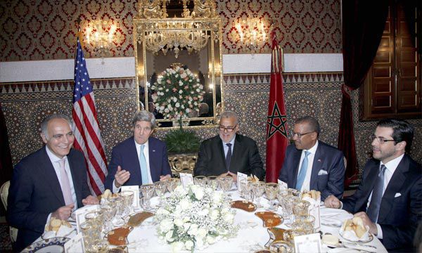 En l’honneur du secrétaire d’Etat américain John Kerry  Benkirane préside un dîner offert par S.M. le Roi