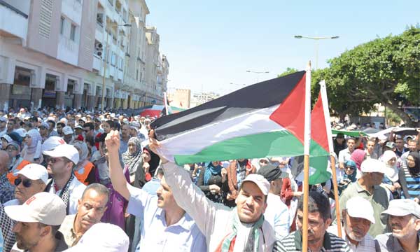 Maroc Palestine  Une imposante marche de solidarité à Rabat avec la population de Gaza
