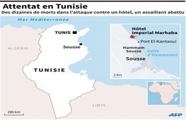 Carnage dans un hôtel en Tunisie, 37 morts dont des touristes