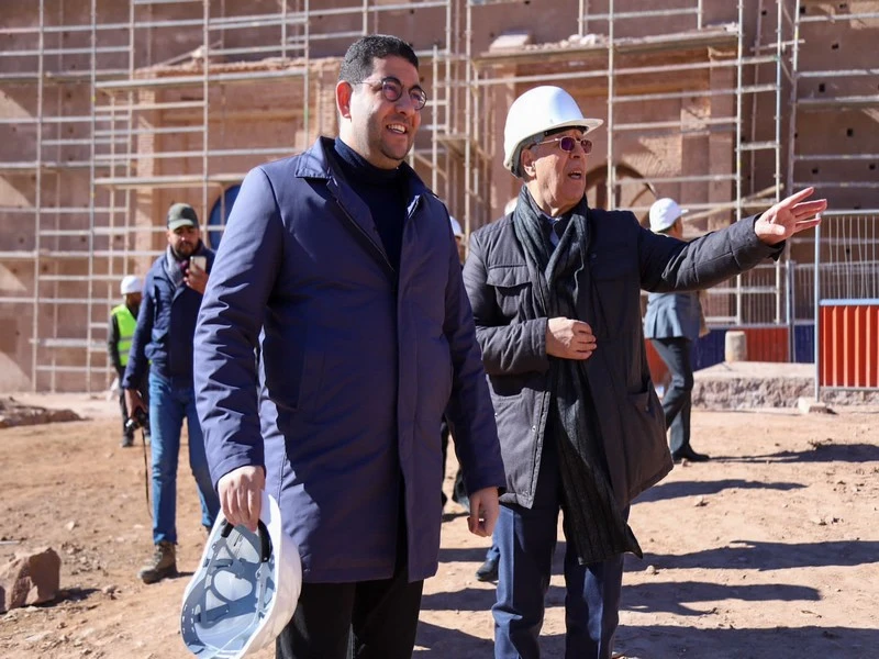 Réhabilitation de la mosquée de Tinmel : Ahmed Toufiq et Mohamed Mehdi Bensaid s’enquièrent de l’état d’avancement du projet