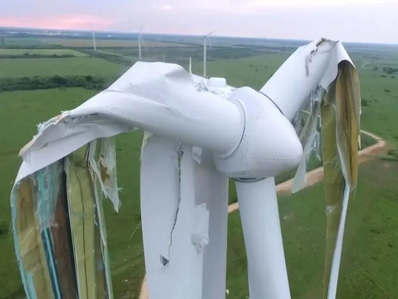 Qu’a-t-il bien pu arriver à cette éolienne ? 