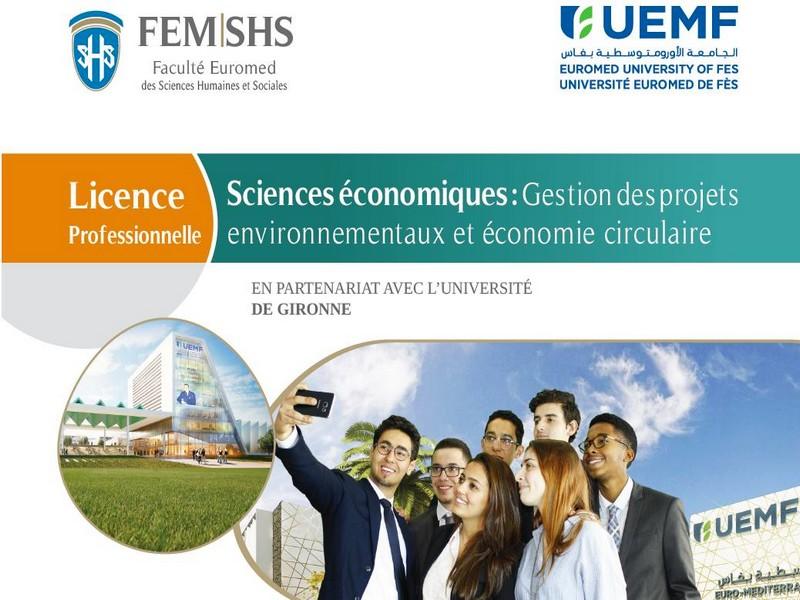 Licence Professionnelle: Sciences économiques Gestion des projets  environnementaux et économie circulaire