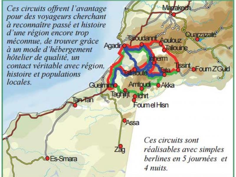Circuits touristiques voyageurs au départ de Guelmim et/ou Agadir, en établissements classés