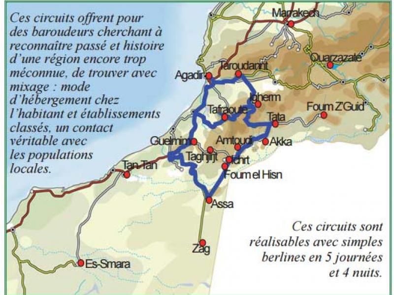 Circuits touristiques en chambres d’hôtes et établissements classés au départ de Guelmim et/ou Agadir