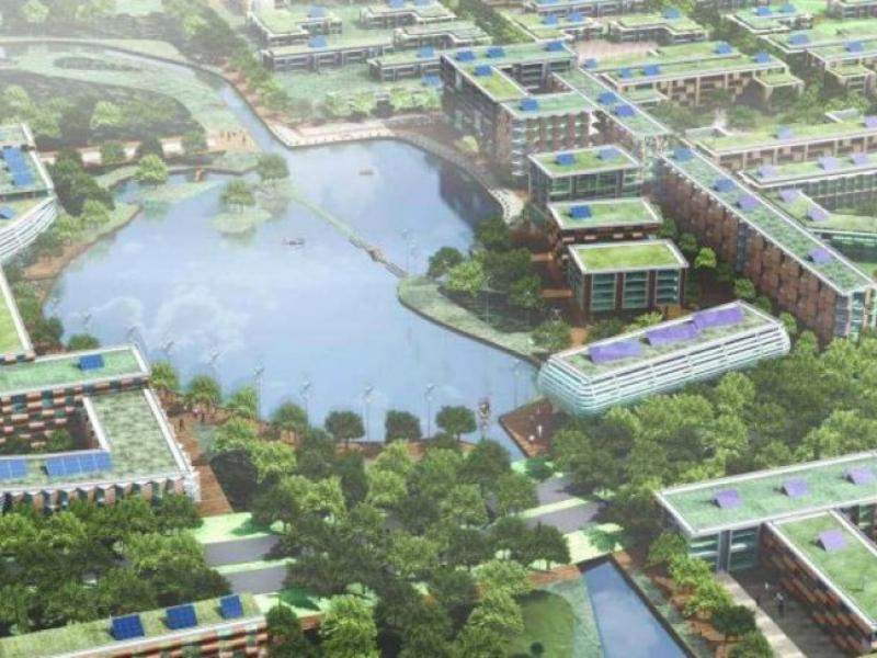 Cités vertes Dongtan en Chine, les travaux de cette cité ont commencé en 2006